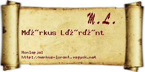Márkus Lóránt névjegykártya