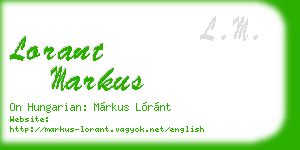 lorant markus business card